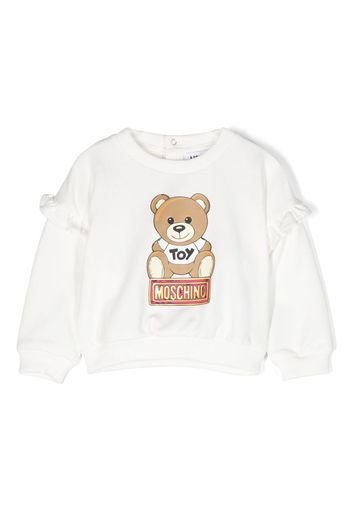 Moschino Kids logo-print cotton sweatshirt - Bianco