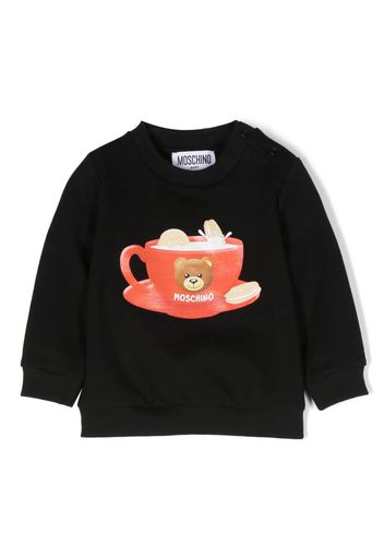 Moschino Kids Teddy Bear logo-print sweatshirt - Nero