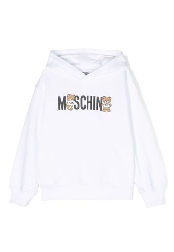 Moschino Kids Teddy Bear cotton hoodie - Bianco