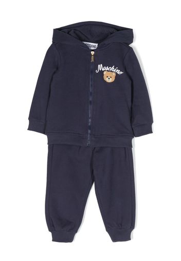 Moschino Kids logo-print cotton tracksuit set - Blu