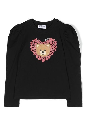 Moschino Kids Teddy Bear cotton T-Shirt - Nero