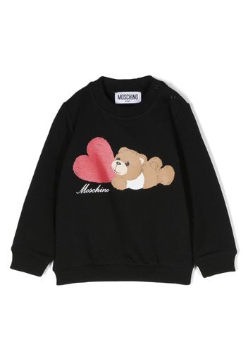 Moschino Kids Teddy-Bear print jersey sweatshirt - Nero