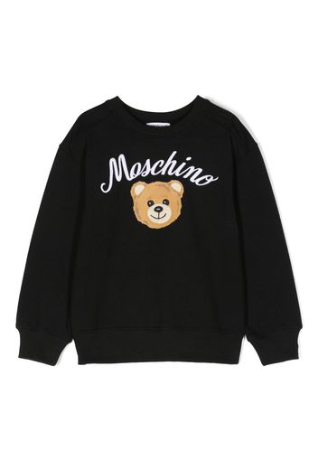 Moschino Kids Teddy Bear crew-neck sweatshirt - Nero