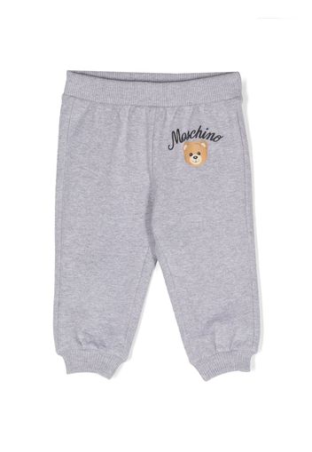 Moschino Kids Teddy Bear cotton track pants - Grigio