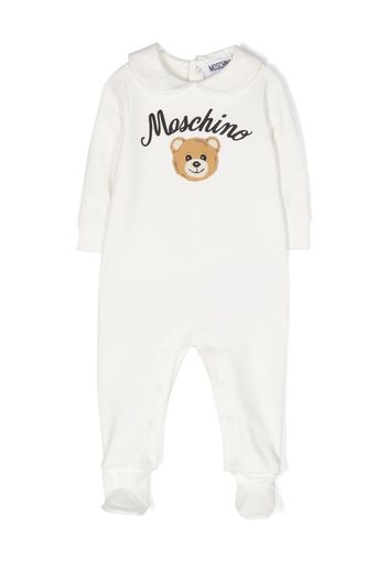 Moschino Kids logo-embroidered pajama - Bianco