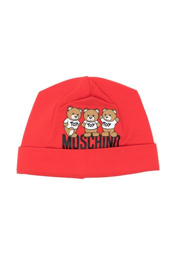 Moschino Kids Teddy Bear cotton beanie - Rosso