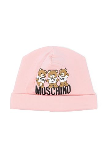 Moschino Kids Teddy Bear logo beanie - Rosa