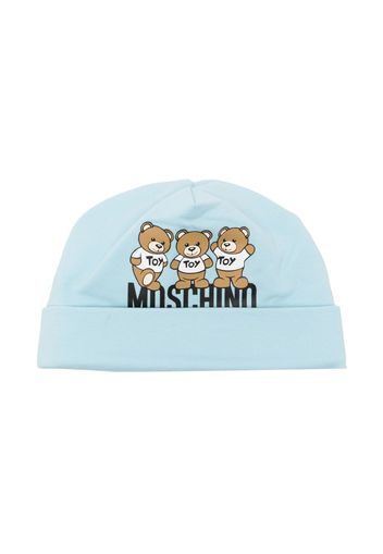 Moschino Kids Teddy Bear cotton beanie - Blu