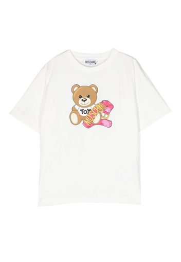 Moschino Kids Teddy Bear-motif jersey T-shirt - Bianco