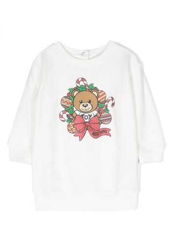 Moschino Kids Teddy Bear-motif sweatshirt dress - Bianco