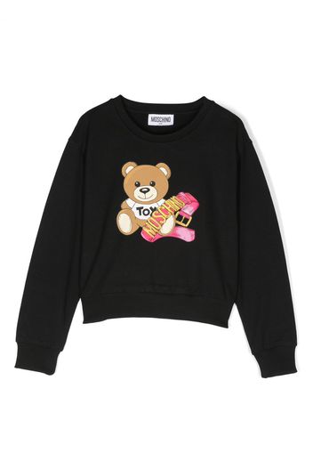 Moschino Kids Teddy-Bear cotton sweatshirt - Nero