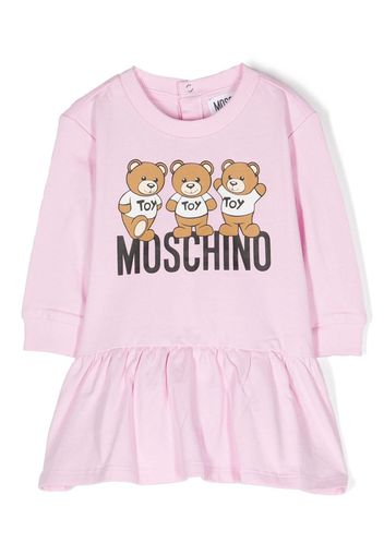 Moschino Kids logo-print long-sleeve dress - Rosa