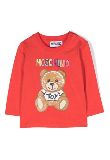 Moschino Kids Teddy Bear long -sleeve T-shirt - Rosso