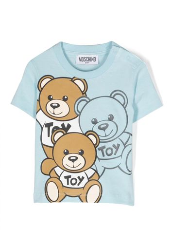 Moschino Kids Teddy-Bear cotton T-shirt - Blu