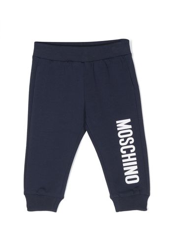 Moschino Kids logo-print cotton track pants - Blu