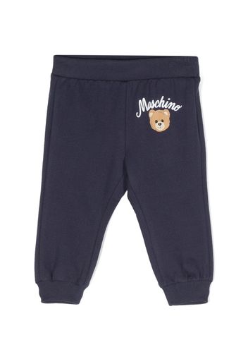 Moschino Kids logo-print cotton track pants - Blu