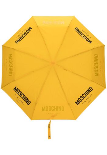 Moschino logo-print compact umbrella - Giallo