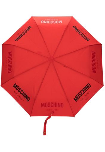 Moschino logo-print compact umbrella - Rosso