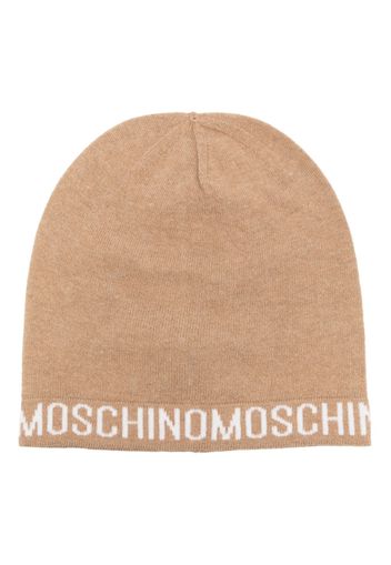 Moschino intarsia-knit logo beanie - Toni neutri