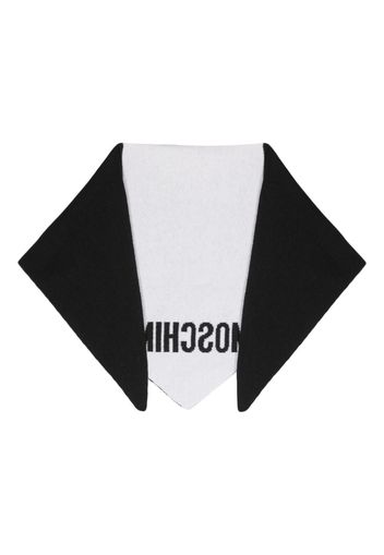 Moschino logo-print two-tone scarf - Nero