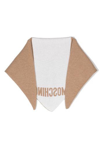 Moschino intarsia-knit logo scarf - Marrone