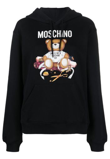 Moschino logo-print cotton hoddie - Nero