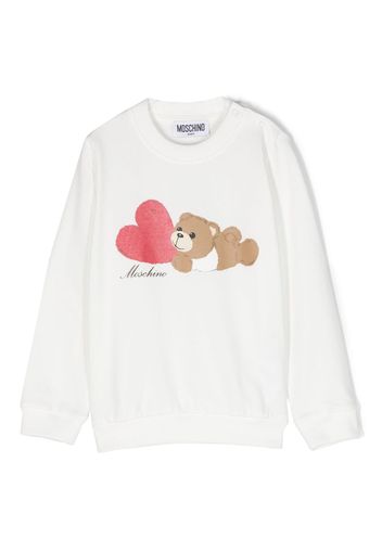 Moschino Kids teddy bear cotton sweatshirt - Bianco