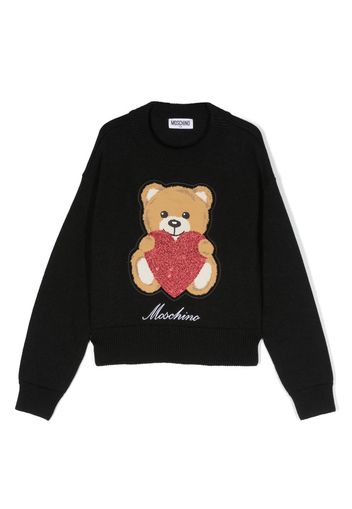 Moschino Kids intarsia-knit logo jumper - Nero