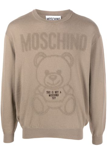 Moschino intarsia-knit logo wool jumper - Marrone