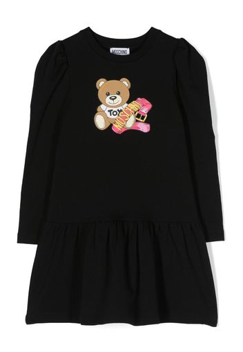 Moschino Kids Teddy Bear-motif cotton dress - Nero