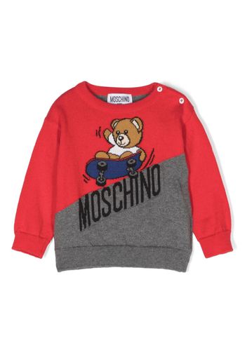 Moschino Kids Teddy bear knitted jumper - Rosso