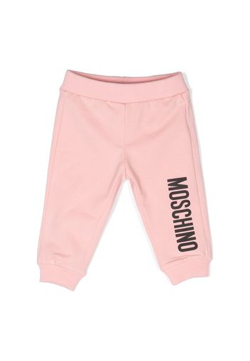 Moschino Kids logo-print cotton track pants - Rosa