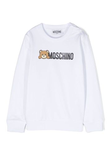 Moschino Kids Teddy Bear-motif cotton sweatshirt - Bianco