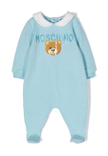 Moschino Kids logo-embossed stretch-cotton pyjama - Blu