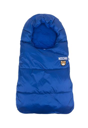 Moschino Kids logo-patch sleep bag - Blu