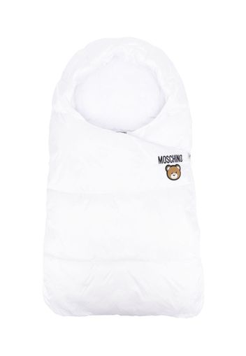 Moschino Kids logo-patch sleep bag - Bianco