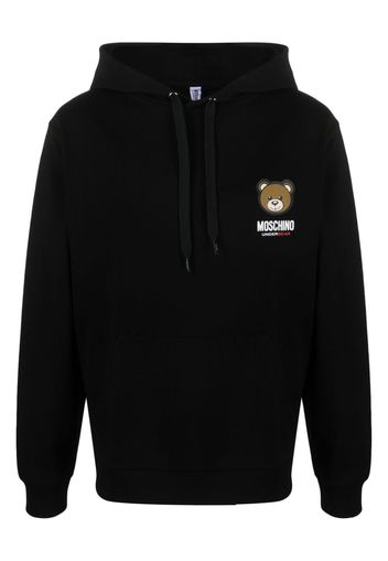 Moschino Leo Teddy-print hoodie - Nero