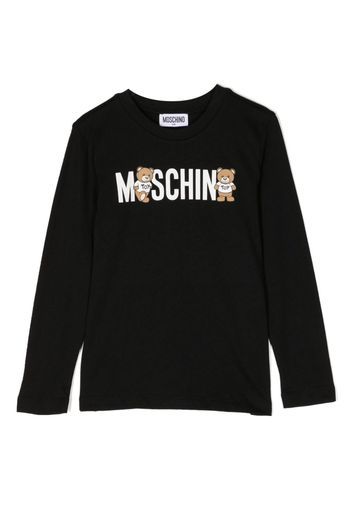 Moschino Kids logo-print cotton T-shirt - Nero