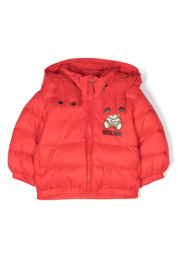 Moschino Kids Teddy Bear-print quilted jacket - Rosso