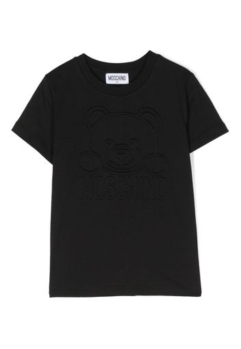 Moschino Kids logo-embossed cotton T-shirt - Nero