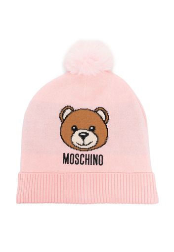 Moschino Kids Teddy Bear pompom beanie - Rosa