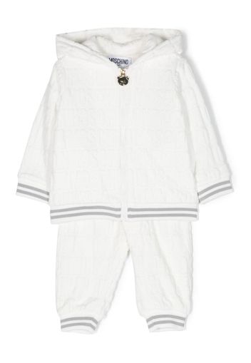 Moschino Kids logo-embossed terry-cloth tracksuit - Bianco