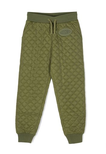 Moschino Kids matelassé-effect track pants - Verde