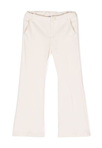 Moschino Kids Teddy-button logo-embroidery pants - Toni neutri