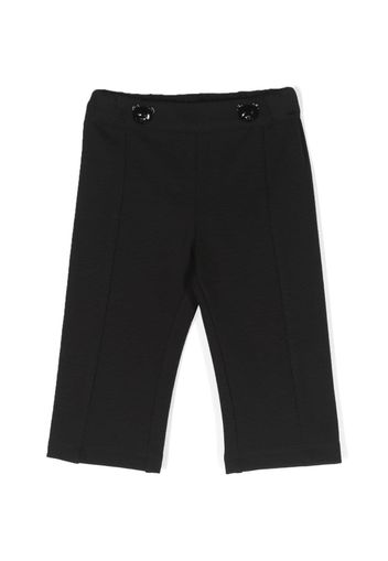 Moschino Kids logo-embroidered chino trousers - Nero