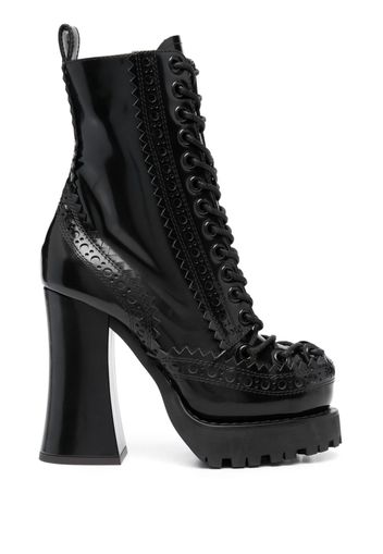 Moschino 120mm lace-up leather boots - Nero