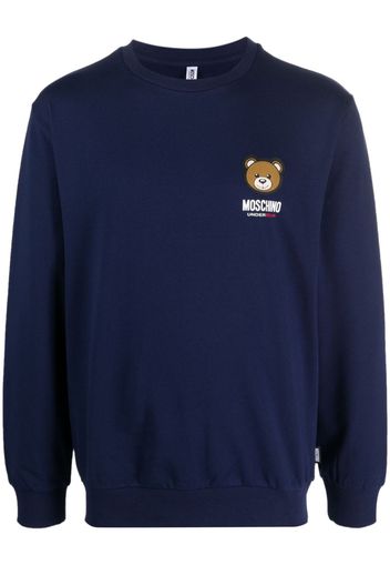 Moschino logo-print cotton sweatshirt - Blu