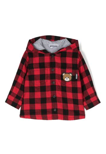 Moschino Kids Leo-teddy hooded shirt - Rosso