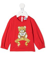 teddy bear logo long-sleeved top