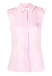 Moschino Camicia smanicata con ruches - Rosa